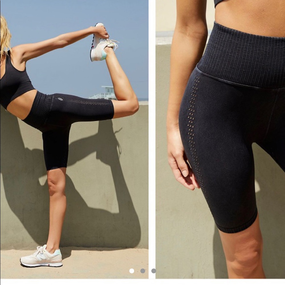 Free People Good Karma Bike Short in Washed Black